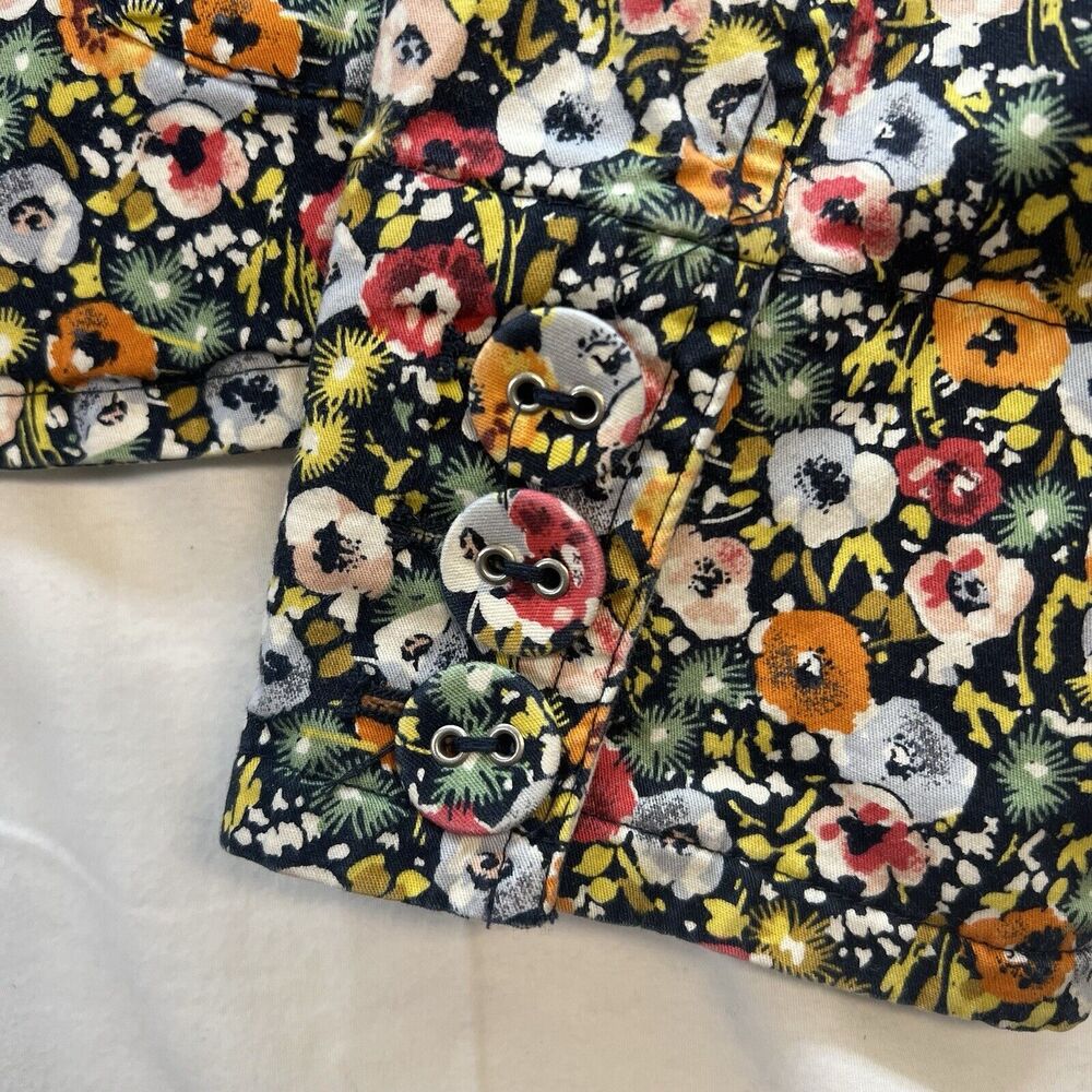 Christopher & Banks Womens M Floral Print Single Button Blazer Cottagecore Layer - Picture 3 of 9
